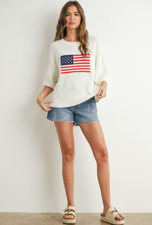 American Flag Knit Sweater