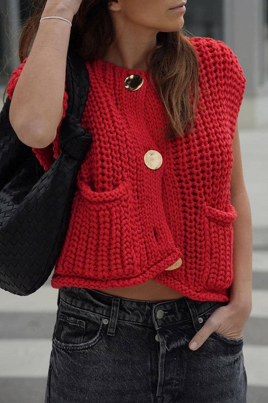 The perfect red knit vest