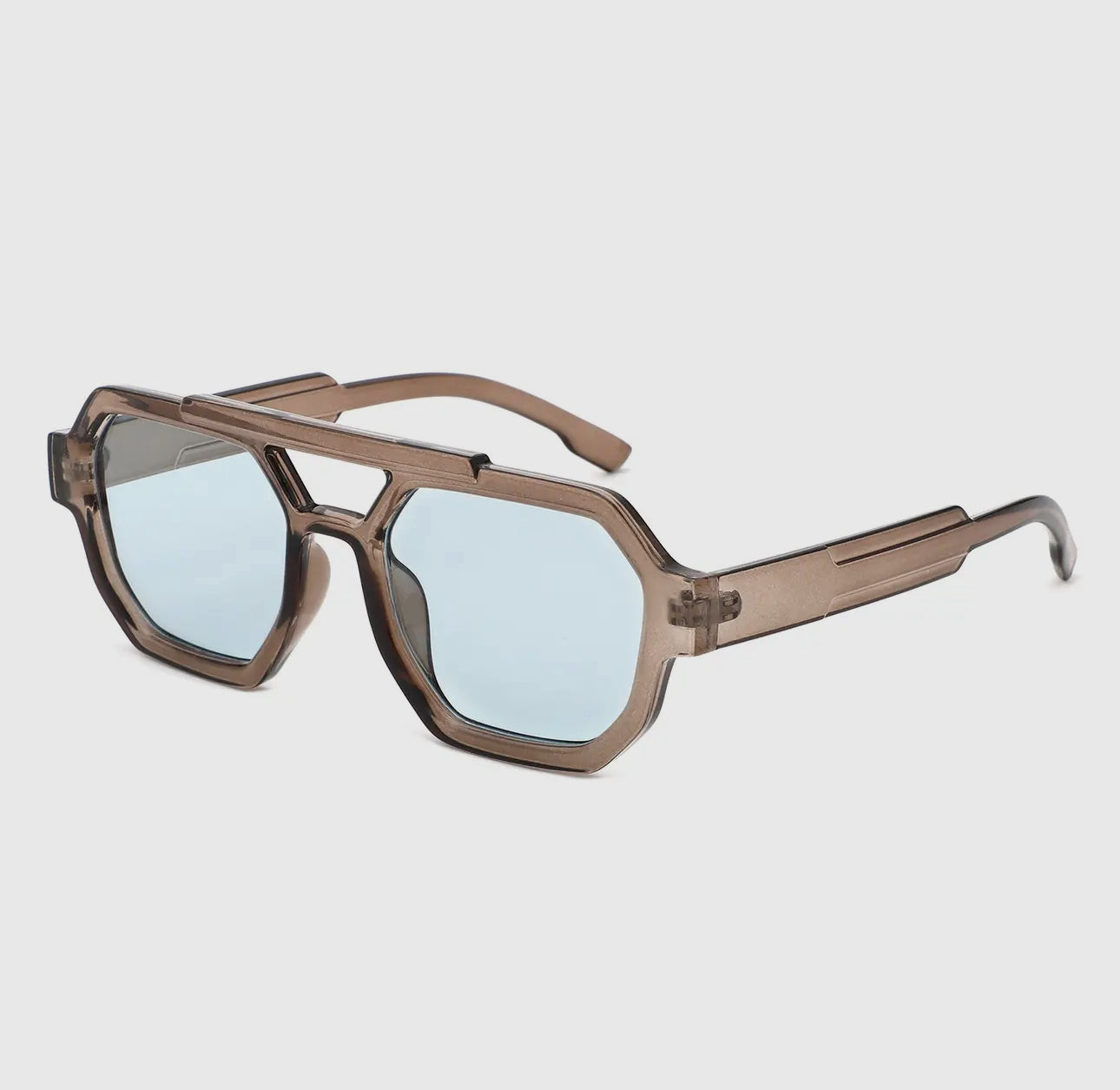 Block Aviator Brow Bar Sunglasses