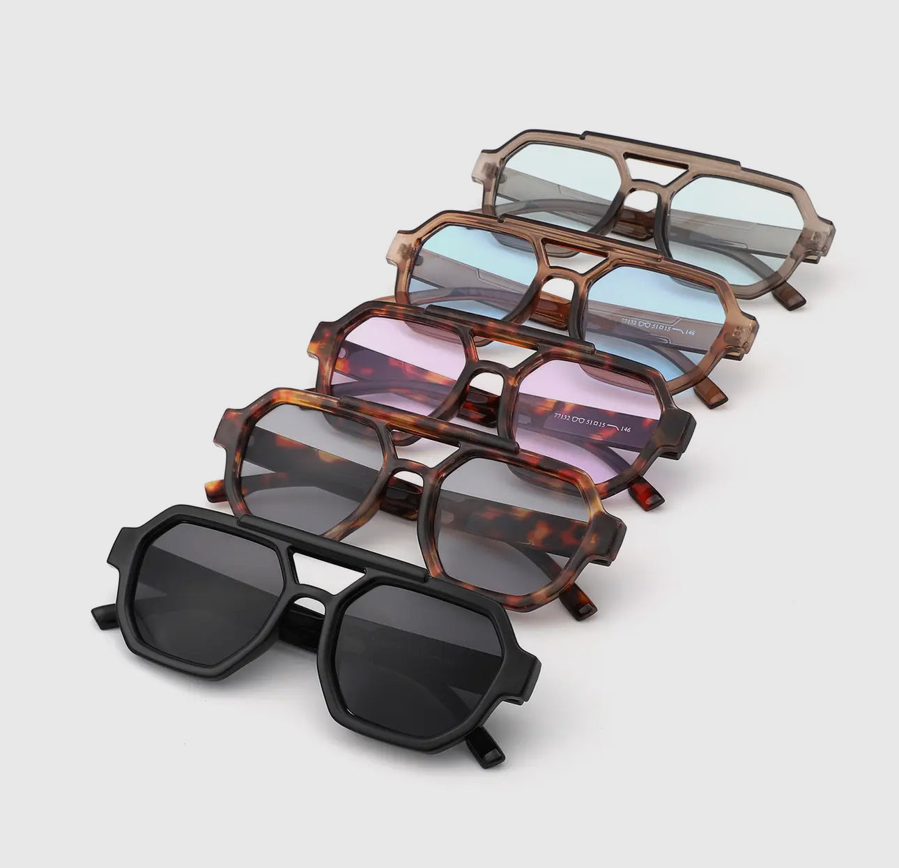 Block Aviator Brow Bar Sunglasses