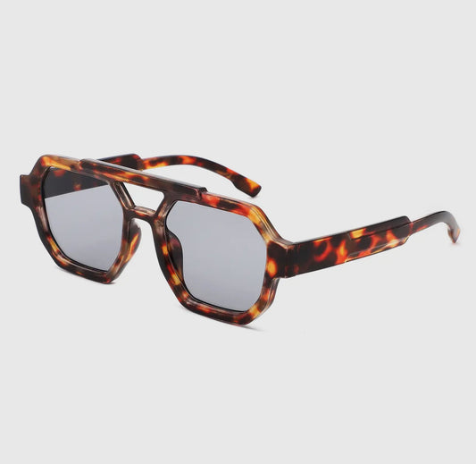 Block Aviator Brow Bar Sunglasses