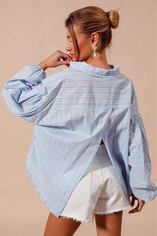 Stripe Button Down Loose Fit