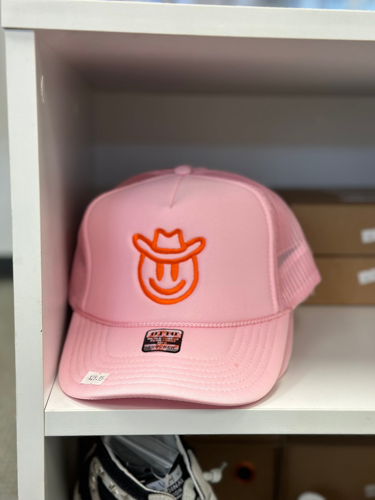 Smiley Face Cowboy Trucker Hat
