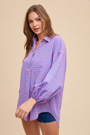 Bubble Sleaved Over Sized Shirt
