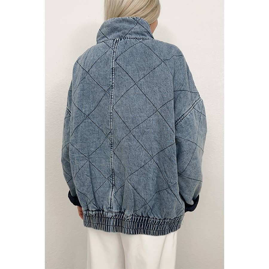 Denim Quilted Cotton Padded Jacket