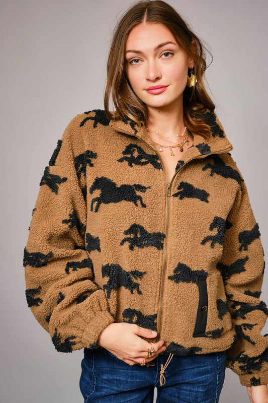 37045J - Wild Sherpa Oversized Zip-Up Jacket