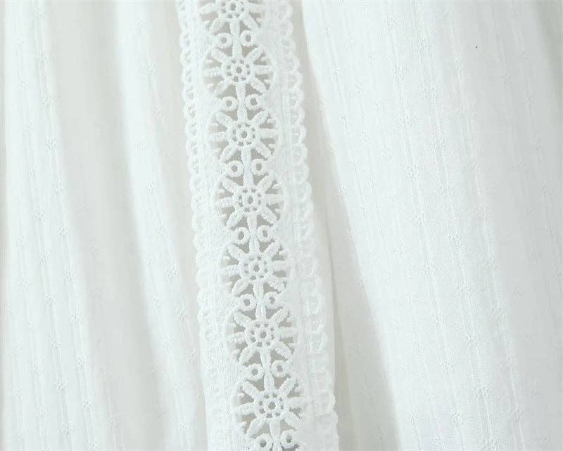 White Lace String Tie Flounce Sweet Set