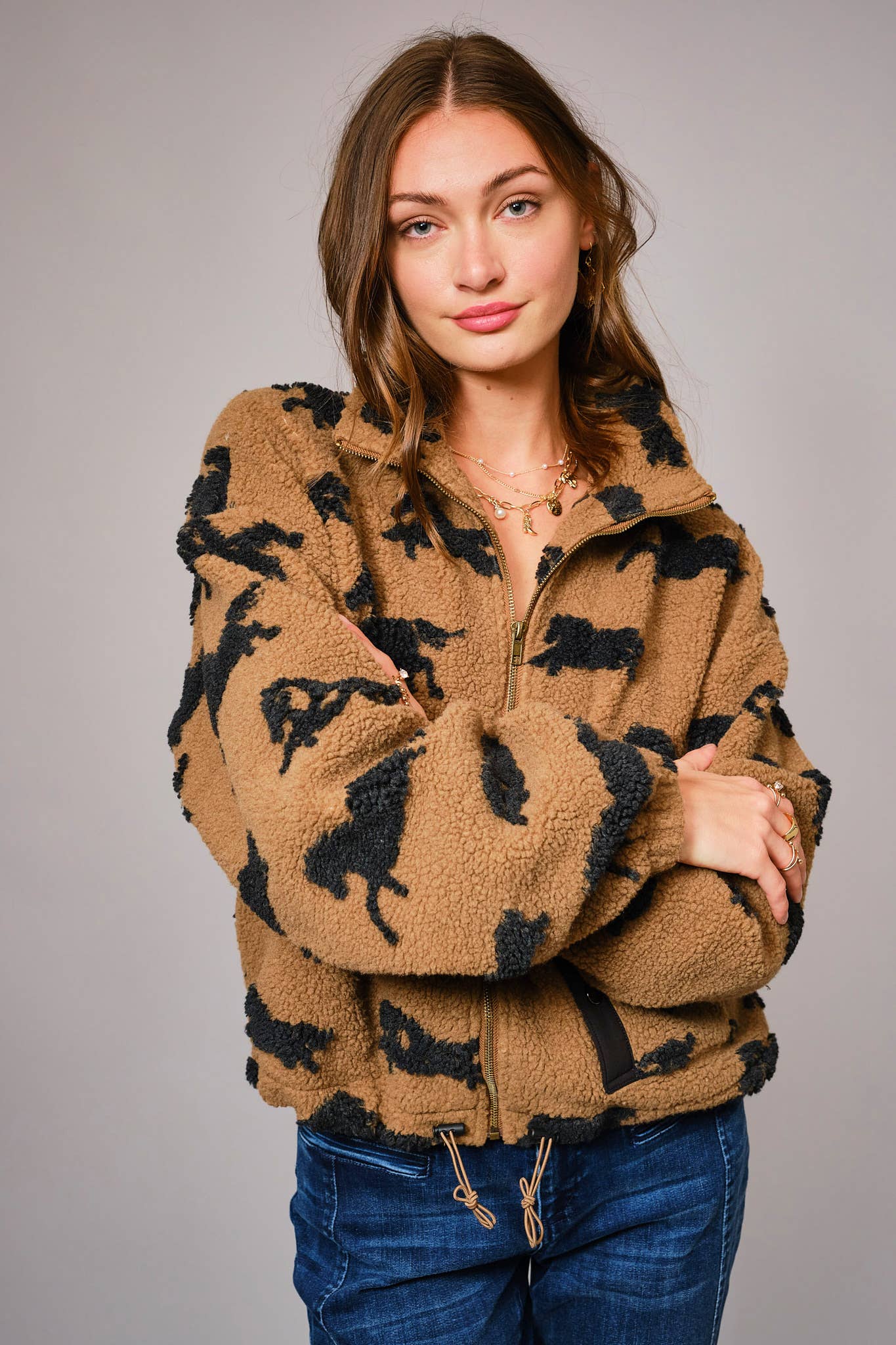 37045J - Wild Sherpa Oversized Zip-Up Jacket