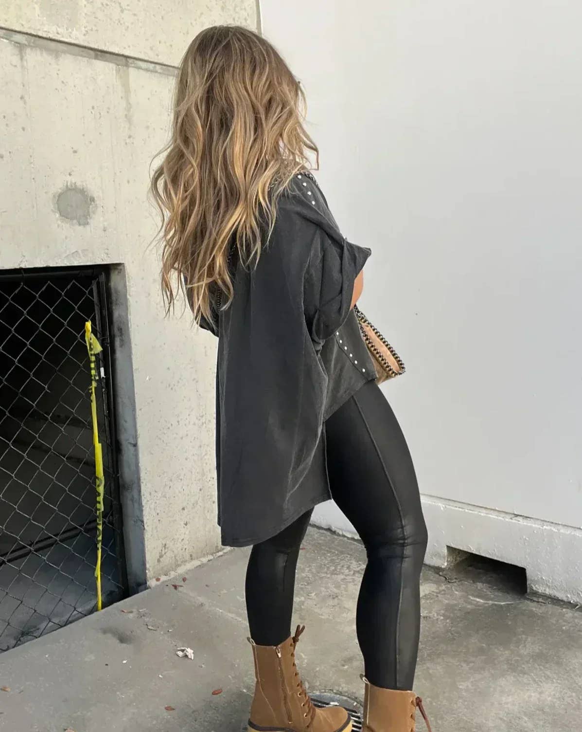 Casual Roll Up Sleeve Studded Washed Oversized Tee
