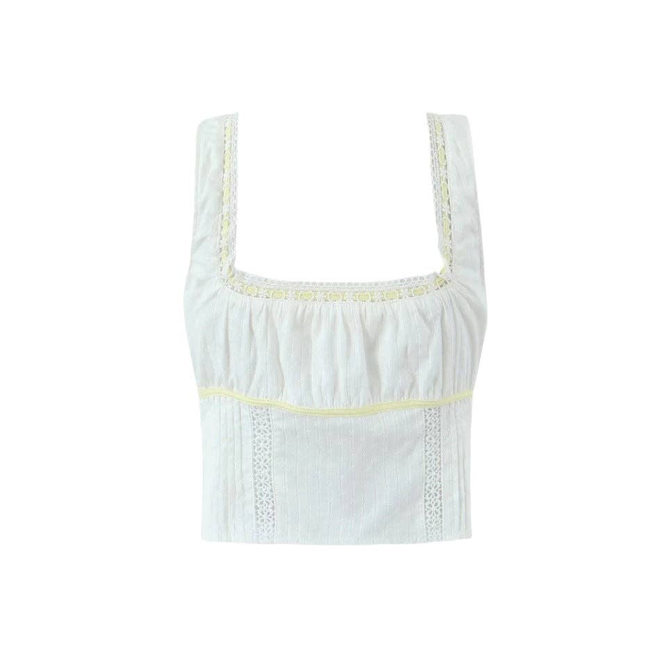 White Lace String Tie Flounce Sweet Set