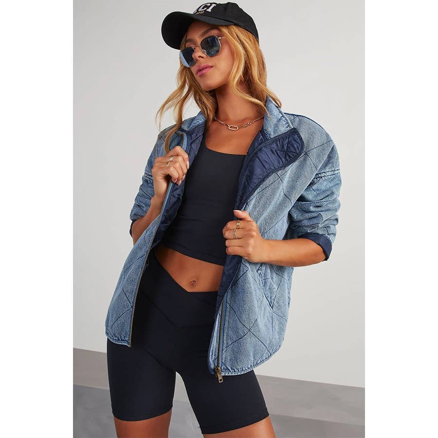Denim Quilted Cotton Padded Jacket