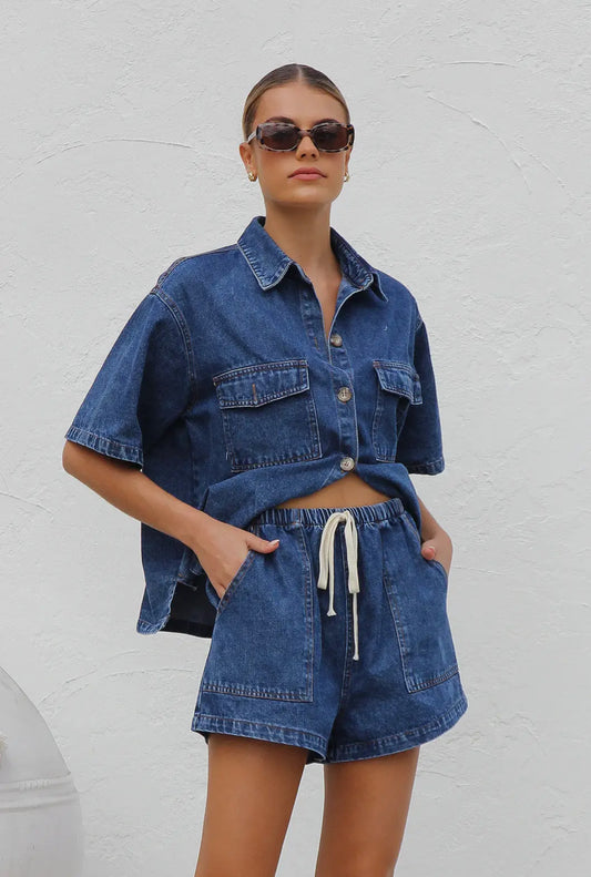 Denim Short Set
