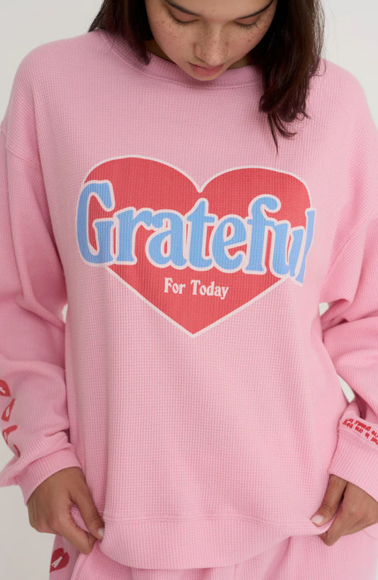 Grateful For Today Waffle Crewneck