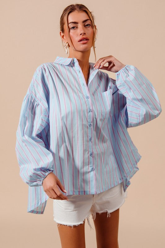 Stripe Button Down Loose Fit