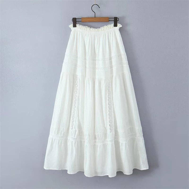 White Lace String Tie Flounce Sweet Set